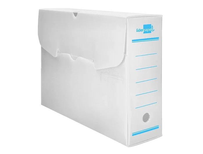 Liderpapel Caja archivo definitivo plástico lomo 100 mm blanco Liderpapel Caja archivo definitivo plástico lomo 100 mm blanco
