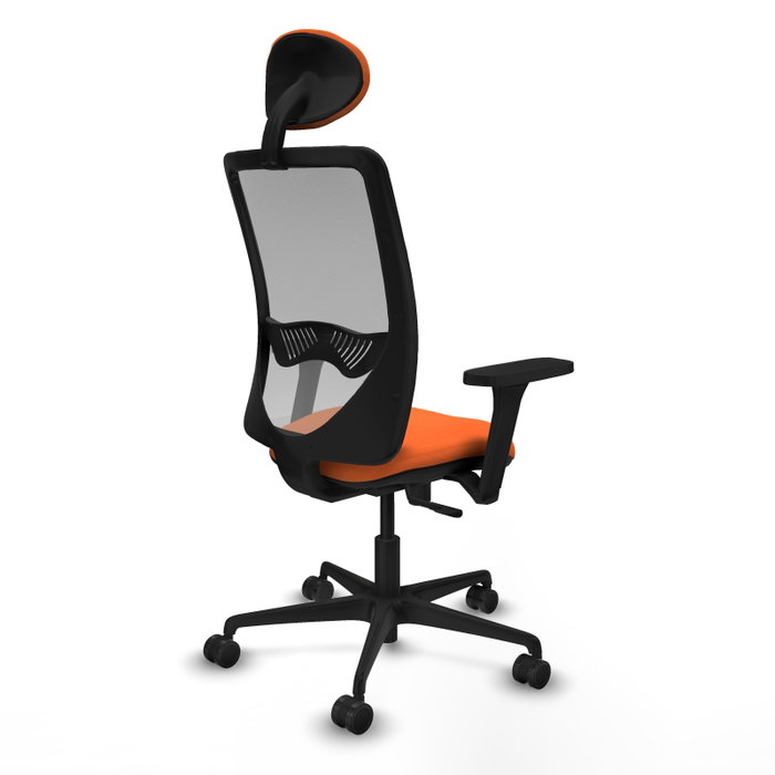 PIQUERAS Y CRESPO Silla de oficina Zulema con Mecanismo Sincro, Tela Naranja y Malla Gris PIQUERAS Y CRESPO Silla de oficina Zulema con Mecanismo Sincro, Tela Naranja y Malla Gris