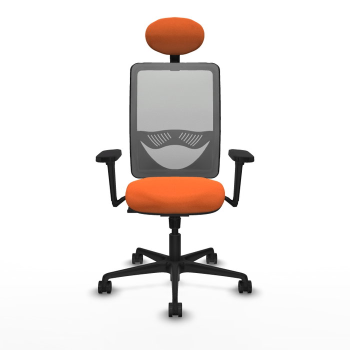 PIQUERAS Y CRESPO Silla de oficina Zulema con Mecanismo Sincro, Tela Naranja y Malla Gris PIQUERAS Y CRESPO Silla de oficina Zulema con Mecanismo Sincro, Tela Naranja y Malla Gris