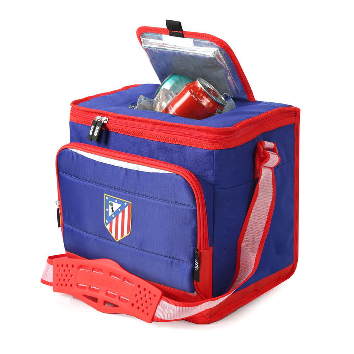 ATLETICO DE MADRID Bolsa Porta Alimentos Térmica Plegable, Tamaño 29.5x22x27.5 cm, Poliéster 600D
