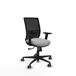PIQUERAS Y CRESPO Silla de oficina Yunquera con mecanismo Sincro, Gris claro y Negro