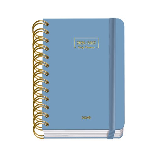 Agenda Escolar (2026-27) Dohe Premium Wire-O Tapa Extra A6 D/P Con Goma Azul Agenda Escolar (2026-27) Dohe Premium Wire-O Tapa Extra A6 D/P Con Goma Azul