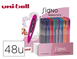 Uniball UM-120 Signo Boligrafo Tinta Gel Trazo 0,7 mm Expositor 48 Colores Basicos