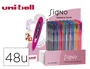 Uniball UM-120 Signo Boligrafo Tinta Gel Trazo 0,7 mm Expositor 48 Colores Basicos