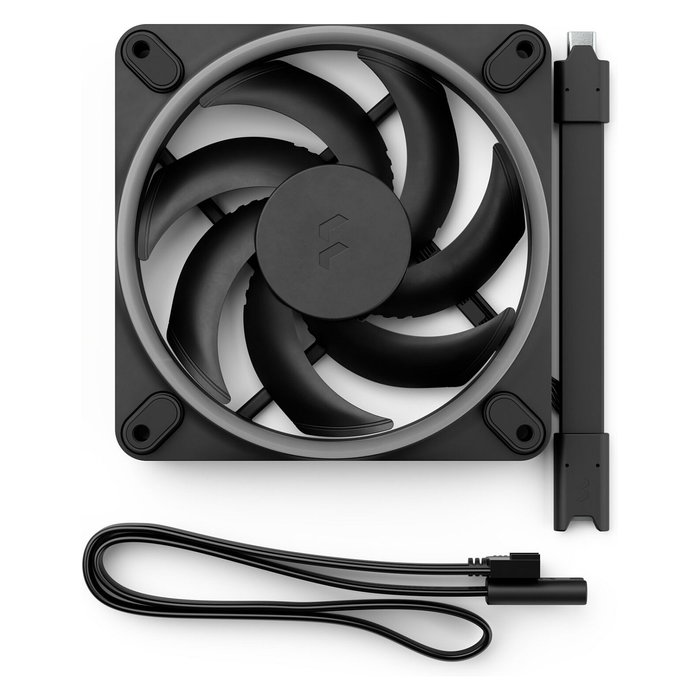 Fractal Design K Momentum 12 RGB Ventilador PC 120mm Negro PWM con LED 3-Pack - 350-2200 RPM, 106.2 m³/h, FDB