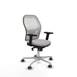PIQUERAS Y CRESPO Silla de oficina Jorquera con mecanismo Sincro, Gris claro y Blanco