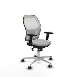 PIQUERAS Y CRESPO Silla de oficina Jorquera con mecanismo Sincro, Gris claro y Blanco