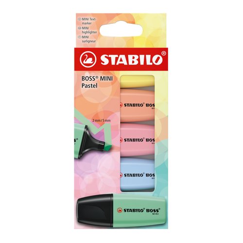 Stabilo Boss Mini Pastel Colores Surtidos Estuche de 5 Unidades