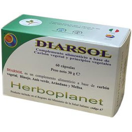 HERBOPLANET Diarsol 60Comp. Carbón Vegetal Hinojo Anís Verde para Regular Motilidad Intestinal y Gases