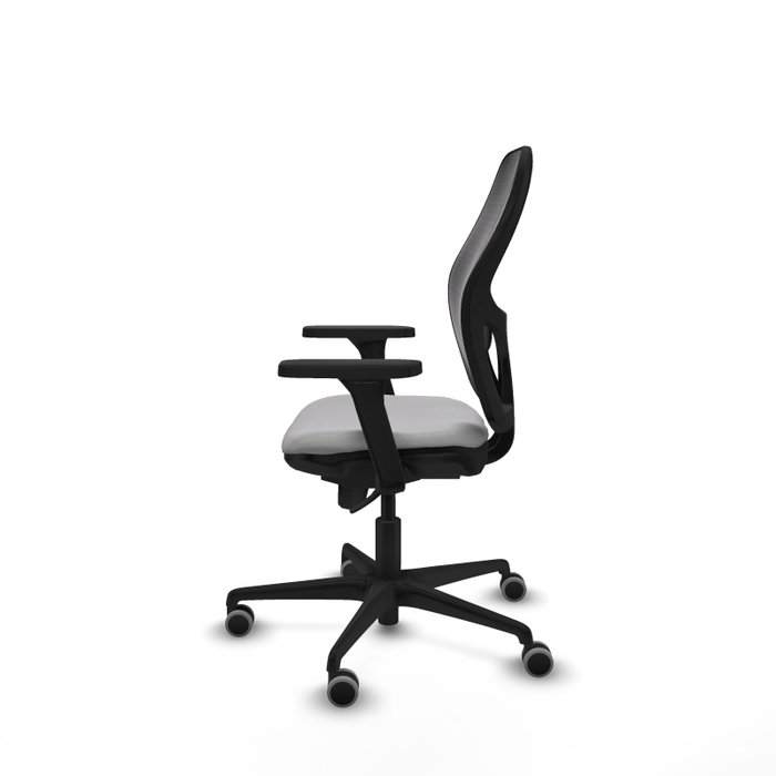 PIQUERAS Y CRESPO Silla de oficina Jorquera con mecanismo Sincro, tela gris claro y malla negra PIQUERAS Y CRESPO Silla de oficina Jorquera con mecanismo Sincro, tela gris claro y malla negra