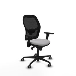 PIQUERAS Y CRESPO Silla de oficina Jorquera con mecanismo Sincro, tela gris claro y malla negra