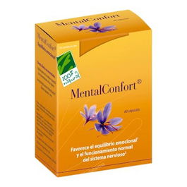 Cien Por Cien Natural Mentalconfort 60Cap. Azafrán Cúrcuma Vitaminas Zinc para Sistema Nervioso