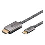 Goobay Cable Adaptador USB-C a HDMI 4K/60Hz, 2 Metros, Negro/Plata