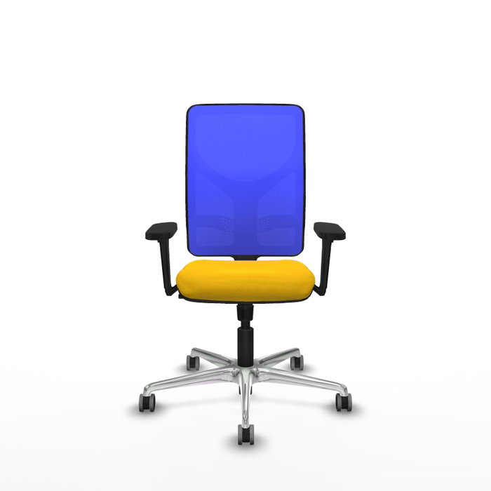 PIQUERAS Y CRESPO Silla de oficina Motilla con mecanismo Sincro, Amarillo y Azul