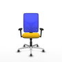 PIQUERAS Y CRESPO Silla de oficina Motilla con mecanismo Sincro, Amarillo y Azul