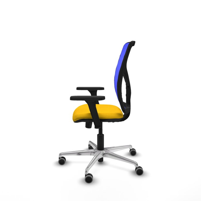 PIQUERAS Y CRESPO Silla de oficina Motilla con mecanismo Sincro, Amarillo y Azul