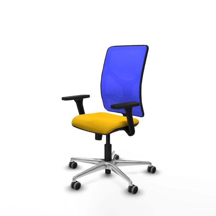 PIQUERAS Y CRESPO Silla de oficina Motilla con mecanismo Sincro, Amarillo y Azul