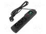 Armac Multi M3 Regleta protectora con 3 tomas y cable de 3m, negro