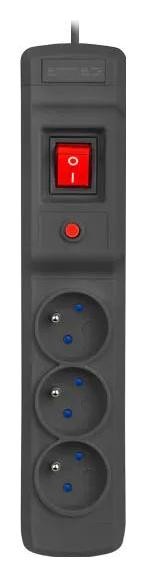 Armac Multi M3 Regleta protectora con 3 tomas y cable de 3m, negro