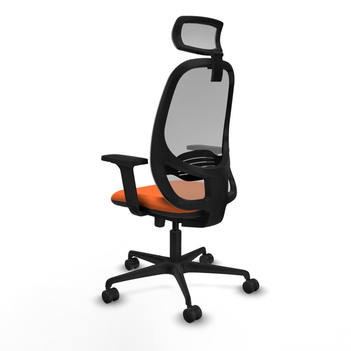 PIQUERAS Y CRESPO Silla de oficina Cilanco con mecanismo Sincro/Traslack, Tela Naranja y Malla Gris