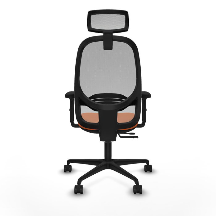 PIQUERAS Y CRESPO Silla de oficina Cilanco con mecanismo Sincro/Traslack, Tela Naranja y Malla Gris