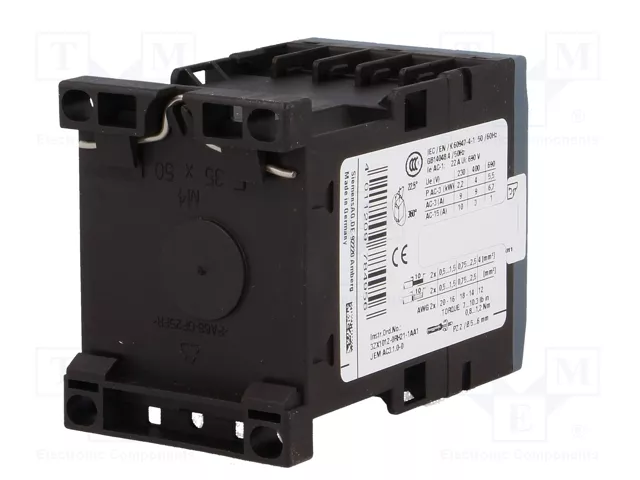 Siemens 3RT20161BB42 Schtz AC-3 4kW/400V 1 24VDC 3p S00 Siemens 3RT20161BB42 Schtz AC-3 4kW/400V 1 24VDC 3p S00