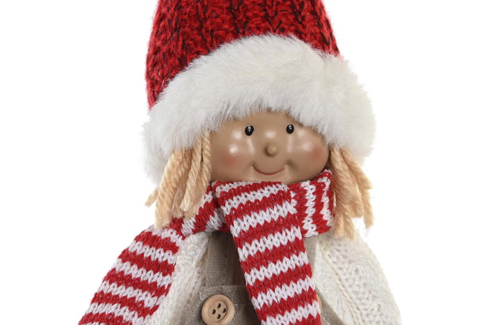 DKD Home Decor Figura Navidad Tradicional Rojo Poliester 8 x 35 x 15 cm (2 Unidades)