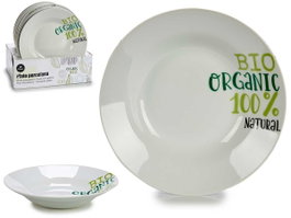 Arte Regal Plato hondo de porcelana 20,6 cm Organic estampado, apto lavavajillas (Set de 20)