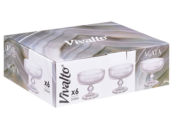 Vivalto Copa para helado transparente con rayas de 310 ml Vivalto Copa para helado transparente con rayas de 310 ml