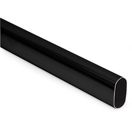 HERRAJES ALK Tubo Ovalado para Armario Negro 30x15 mm, 3 m (Pack de 2)