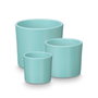 Ibergarden Set de 3 Macetas Cilindro Turquesa Mate