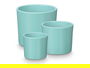 Ibergarden Set 3 Macetas Cilindro Turquesa Mate 14 cm, 17 cm, 22 cm