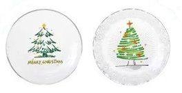 DKD Home Decor Plato de Cristal con Árbol Impreso, Verde