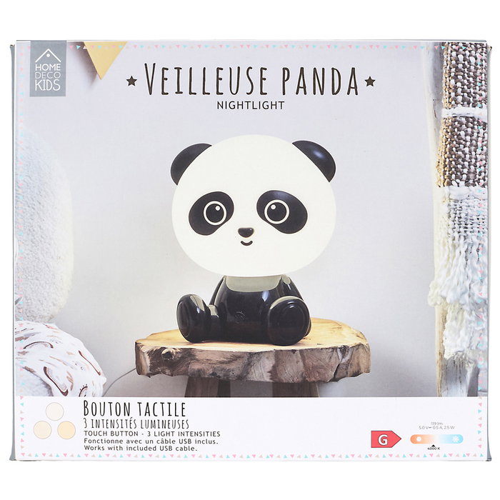 Home Deco Kids Luz Quitamiedo Panda Kawaii Polipropileno