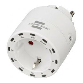Brennenstuhl 1506130 Temporizador de Enchufe con Cuenta Atrás, 12 Niveles Ajustable, 15 Minutos, Blanco, IP20, 13A, 230V