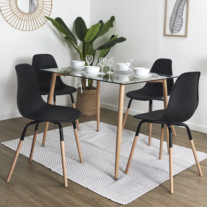 Home Deco Factory Silla Phenix Negra Essentiel Polipropileno y Haya