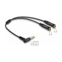 DeLOCK Divisor de audio 3,5 mm macho en ángulo a 2 x 3,5 mm hembra 4 pines