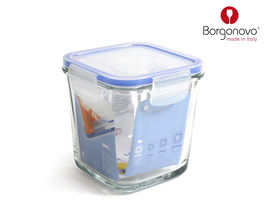 Borgonovo Tarro Hermetico Cuadrado Superblock 11x12 cm con Tapa (6 Unidades)