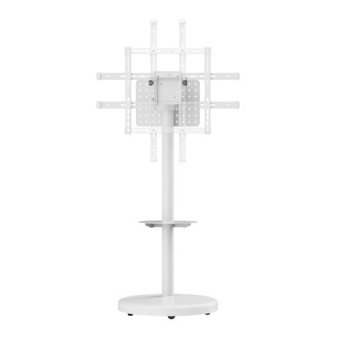 Ewent Soporte Móvil para TV EW1550, Altura Ajustable hasta 2.18 m (86 Pulgadas), 50 kg Capacidad, Color Blanco, con Ruedas y Gestión de Cables