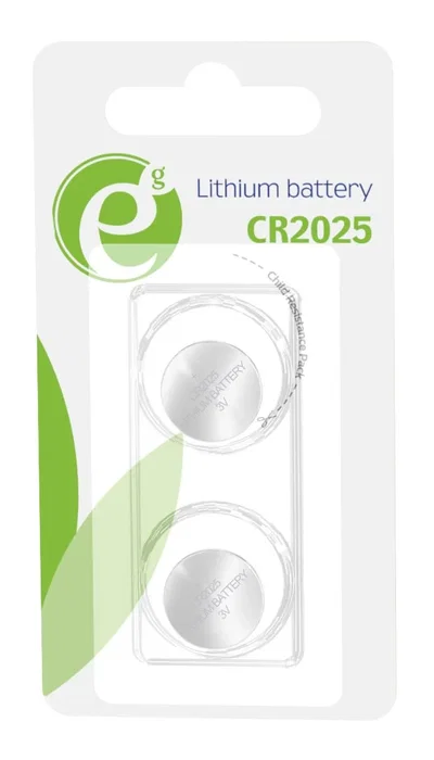 Energenie Pack de 2 Pilas Botón CR2025 de Litio 3V Energenie Pack de 2 Pilas Botón CR2025 de Litio 3V