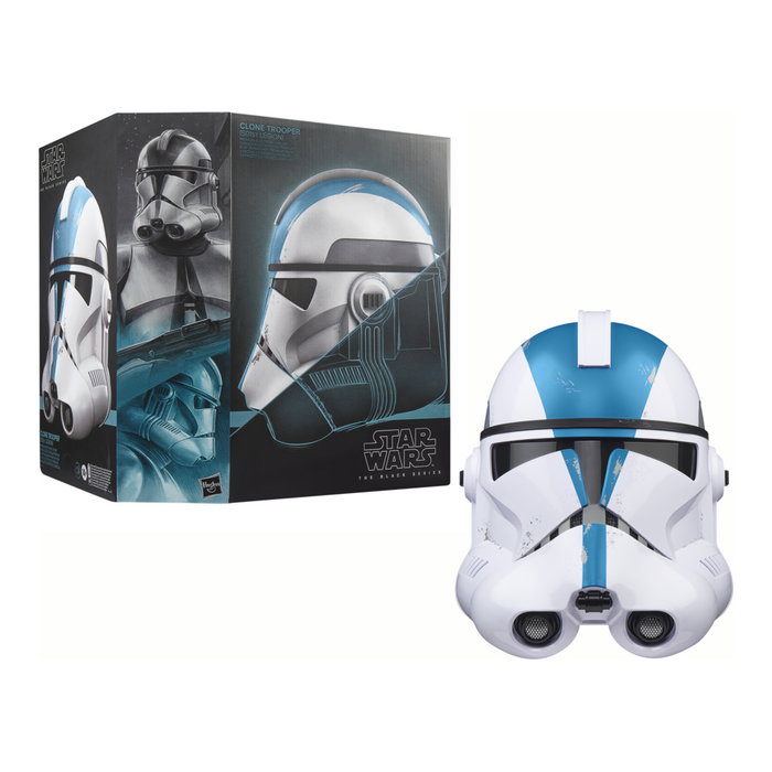 Hasbro Cascos Electrónicos Star Wars: Casco de Soldado Clon Réplica Oficial con Efectos Sonoros y Luces, Juego de Rol Ahsoka Disney+, para Coleccionistas y Fans