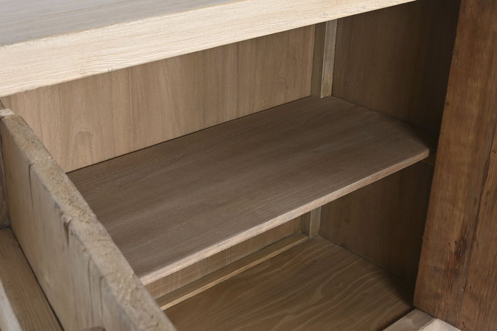 DKD Home Decor Aparador Antik china top Natural 4 Puertas Olmo Macizo 230 x 96 x 48 cm