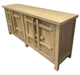 DKD Home Decor Aparador Antik china top Natural 4 Puertas Olmo Macizo 230 x 96 x 48 cm