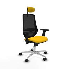 PIQUERAS Y CRESPO Silla de oficina Mardos con mecanismo Sincro, Amarillo y Negro