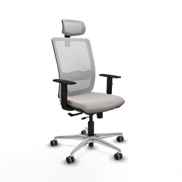 PIQUERAS Y CRESPO Silla de oficina Haches en Blanco con Mecanismo Sincro/Traslack