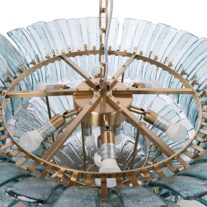 Lámpara Techo Verde Cristal Iluminación 70 X 70 X 56 cm