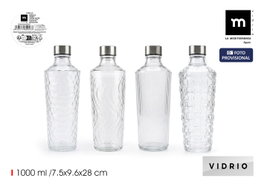 La Mediterranea Botella de Vidrio con Tapa de Acero 1000ml