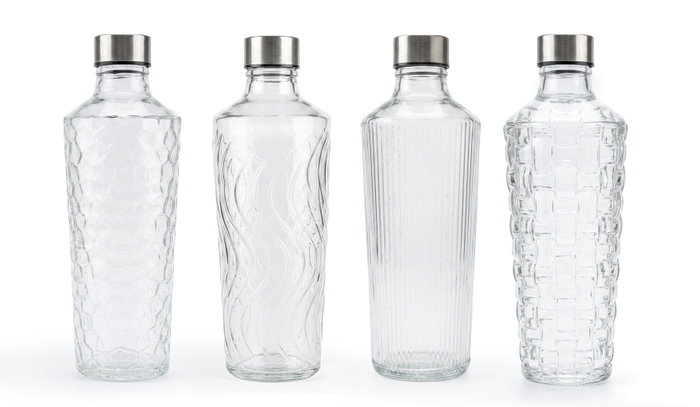 La Mediterranea Botella de Vidrio con Tapa de Acero 1000ml