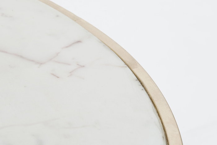 DKD Home Decor Mesa de centro de hierro y mármol 87x87x51,5 cm Dorado y Blanco