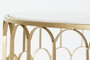 DKD Home Decor Mesa de centro de hierro y mármol 87x87x51,5 cm Dorado y Blanco